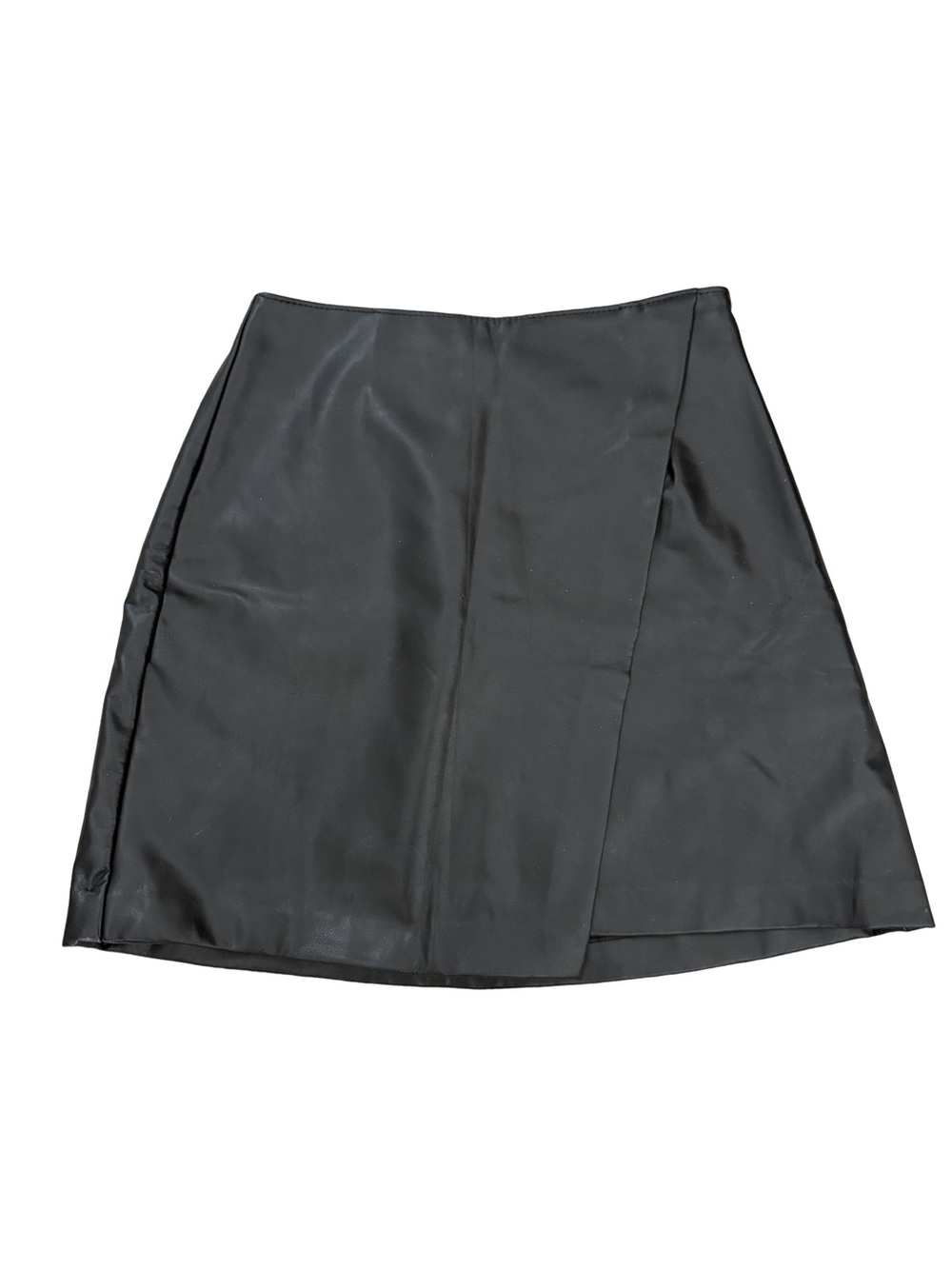 Abercrombie & Fitch Black Vegan Leather A-Line Mini Skort